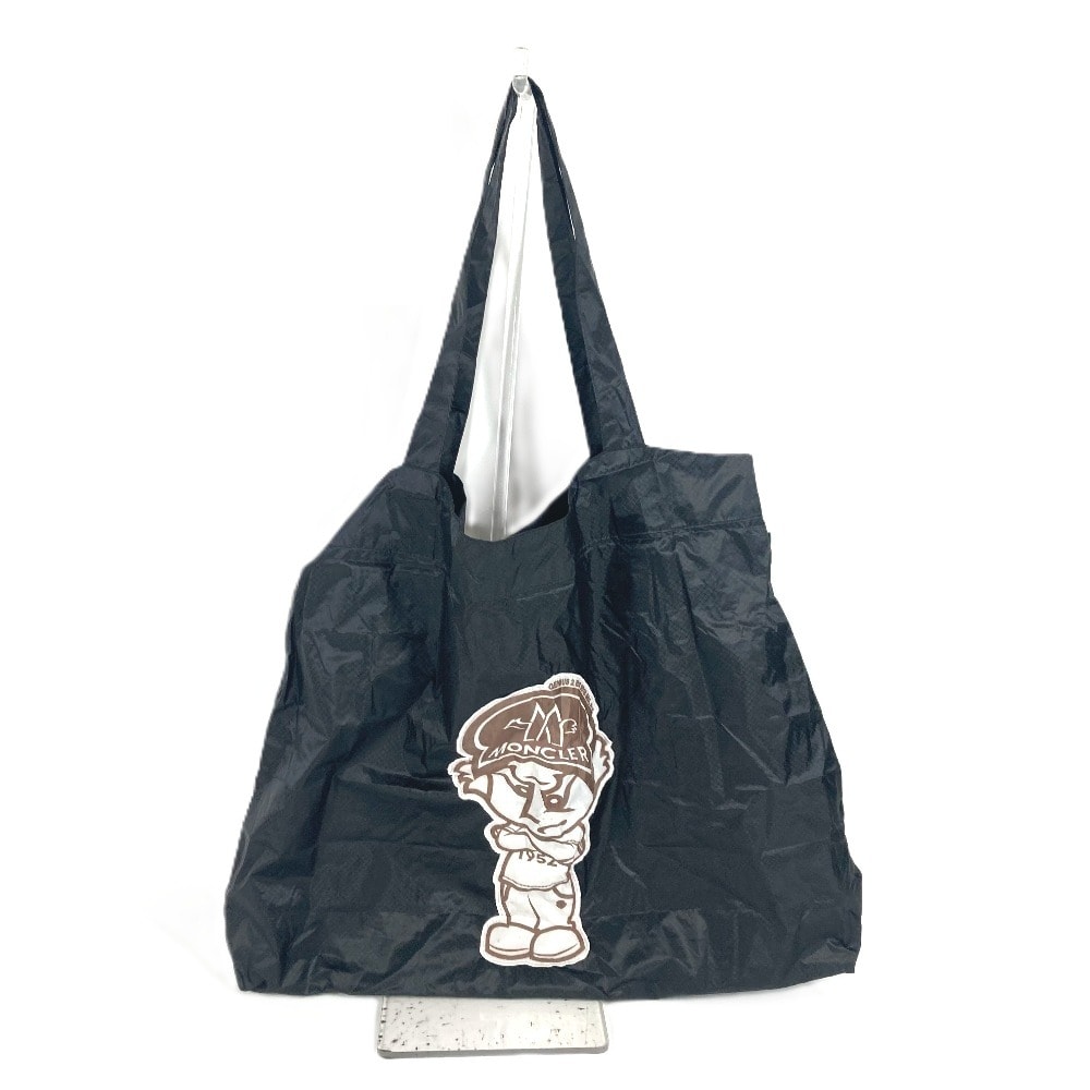 モンクレール MONCLER ロゴ ショルダーバッグ カバン トートバッグ エコバッグ ハンドバッグ ナイロン ブラック 美品