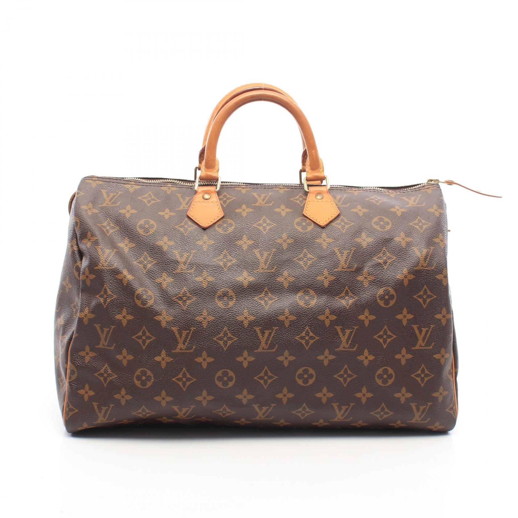 ルイ・ヴィトン LOUIS VUITTON スピーディ40 モノグラム ハンドバッグ バッグ PVCコーティングキャンバス レザー レディース ブラウン系 M41522 【中古】