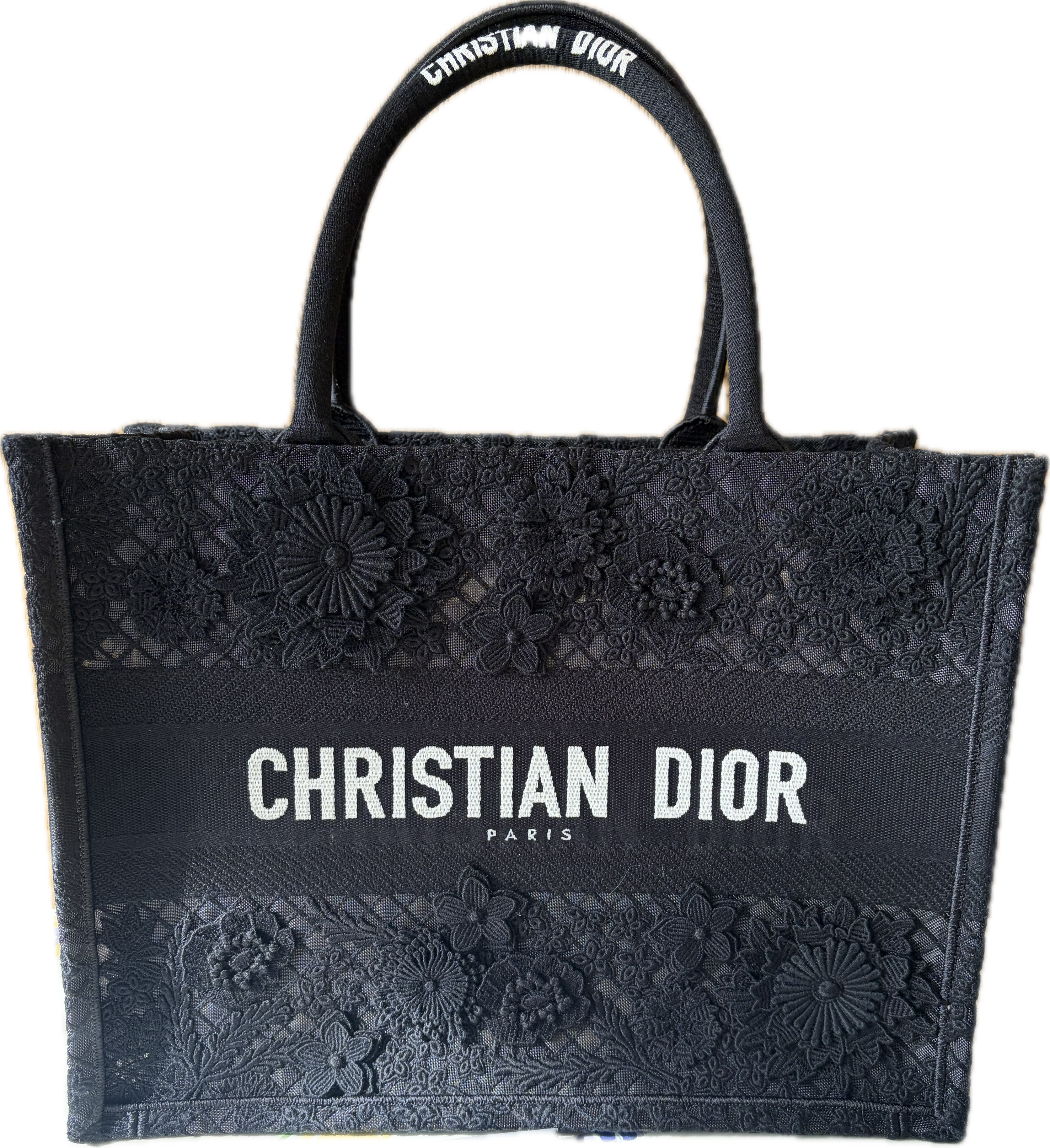 ディオール ミディアム ブックトート Dレース 3D マクラメ エフェクト "マルチカラー" M1296ZEAX_M911