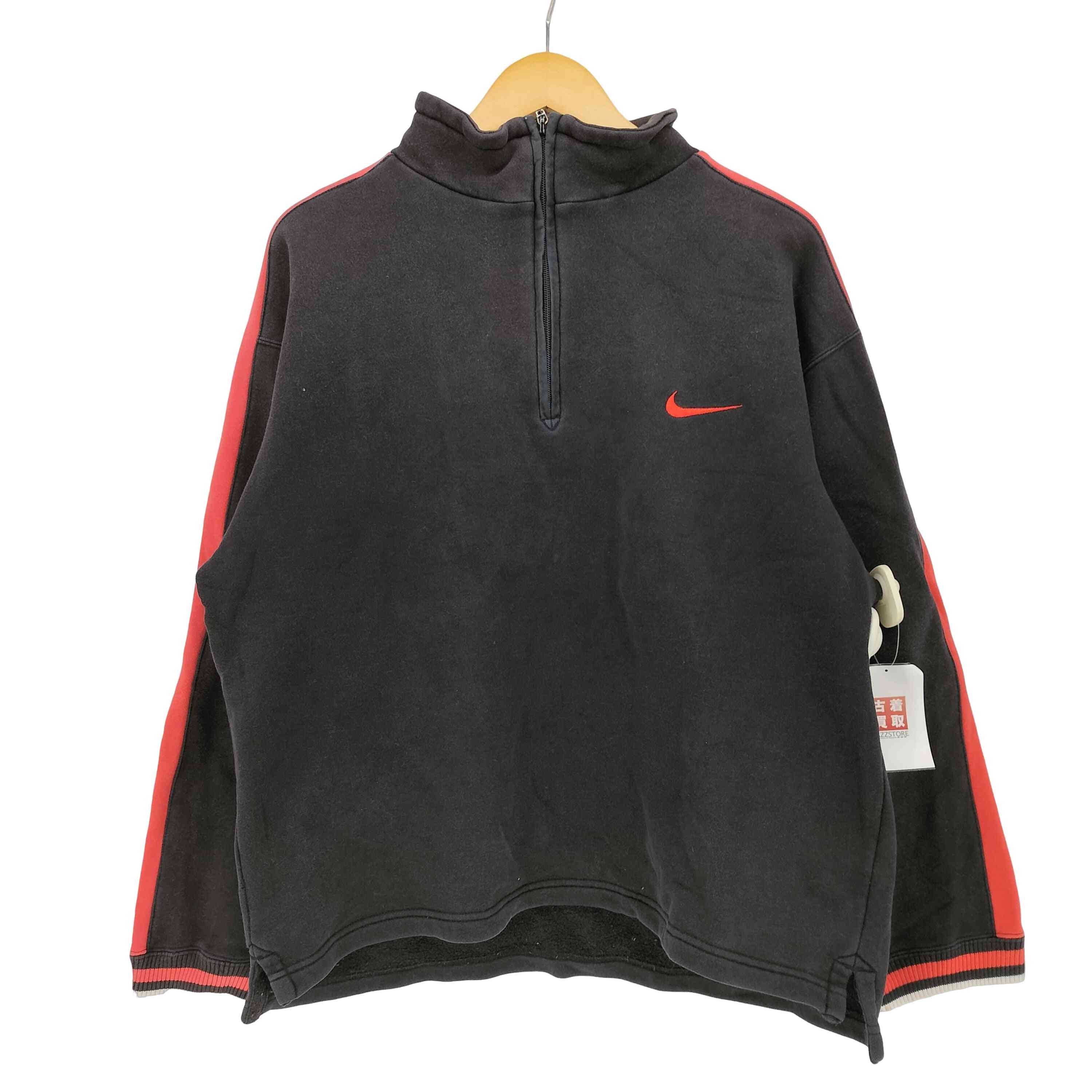 90S 白タグスウッシュ刺繍 ハーフジップ プルーバー スウェット【1140436616020】