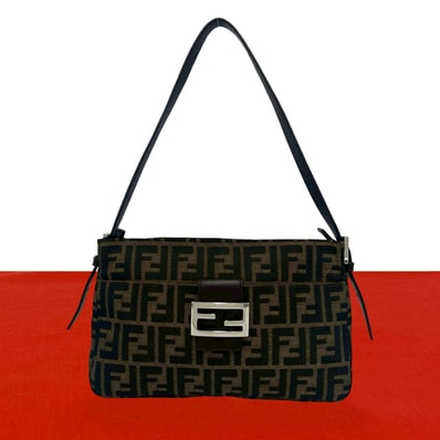 FENDI フェンディ ズッカ FF 柄 キャンバス レザー ショルダーバッグ ブラウン
28706