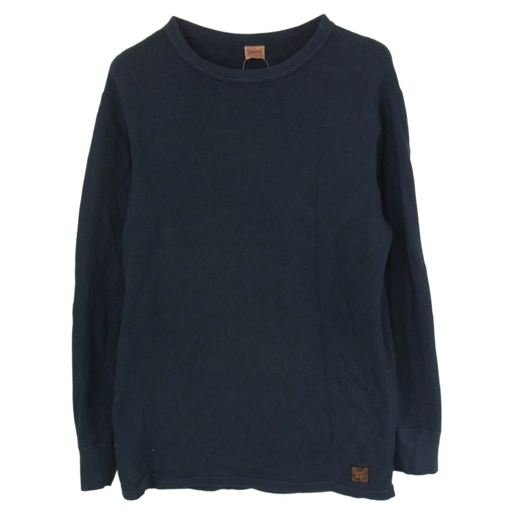 DELUXE デラックス Tシャツ THERMAL PLAIN ミリタリー サーマル 長袖 Tシャツ カットソー ネイビー系 XL【中古】