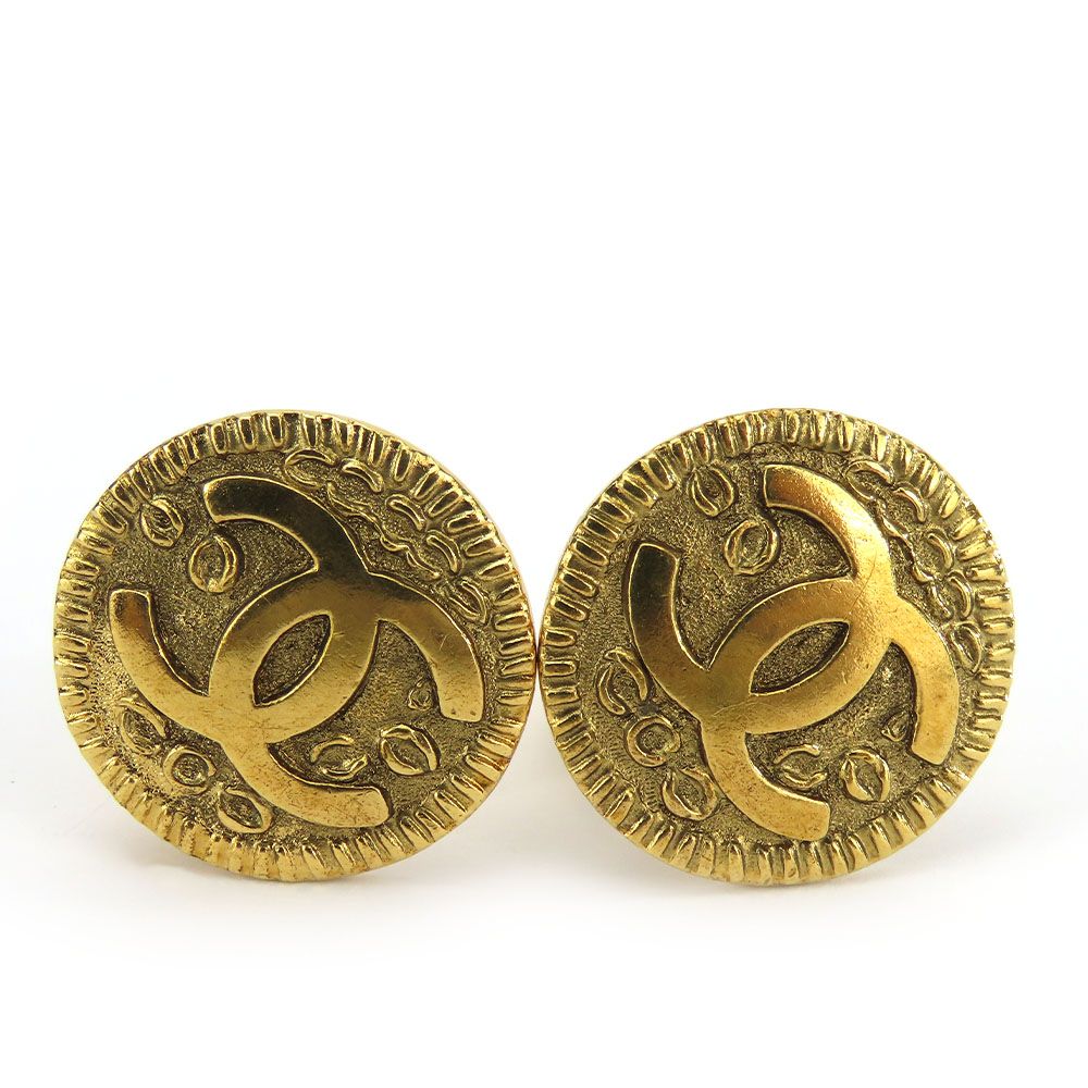 【中古】 シャネル イヤリング メタル ゴールド アクセサリー メッキ ココマーク レディース 女性 CHANEL