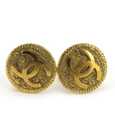 【中古】 シャネル イヤリング メタル ゴールド アクセサリー メッキ ココマーク レディース 女性 CHANEL