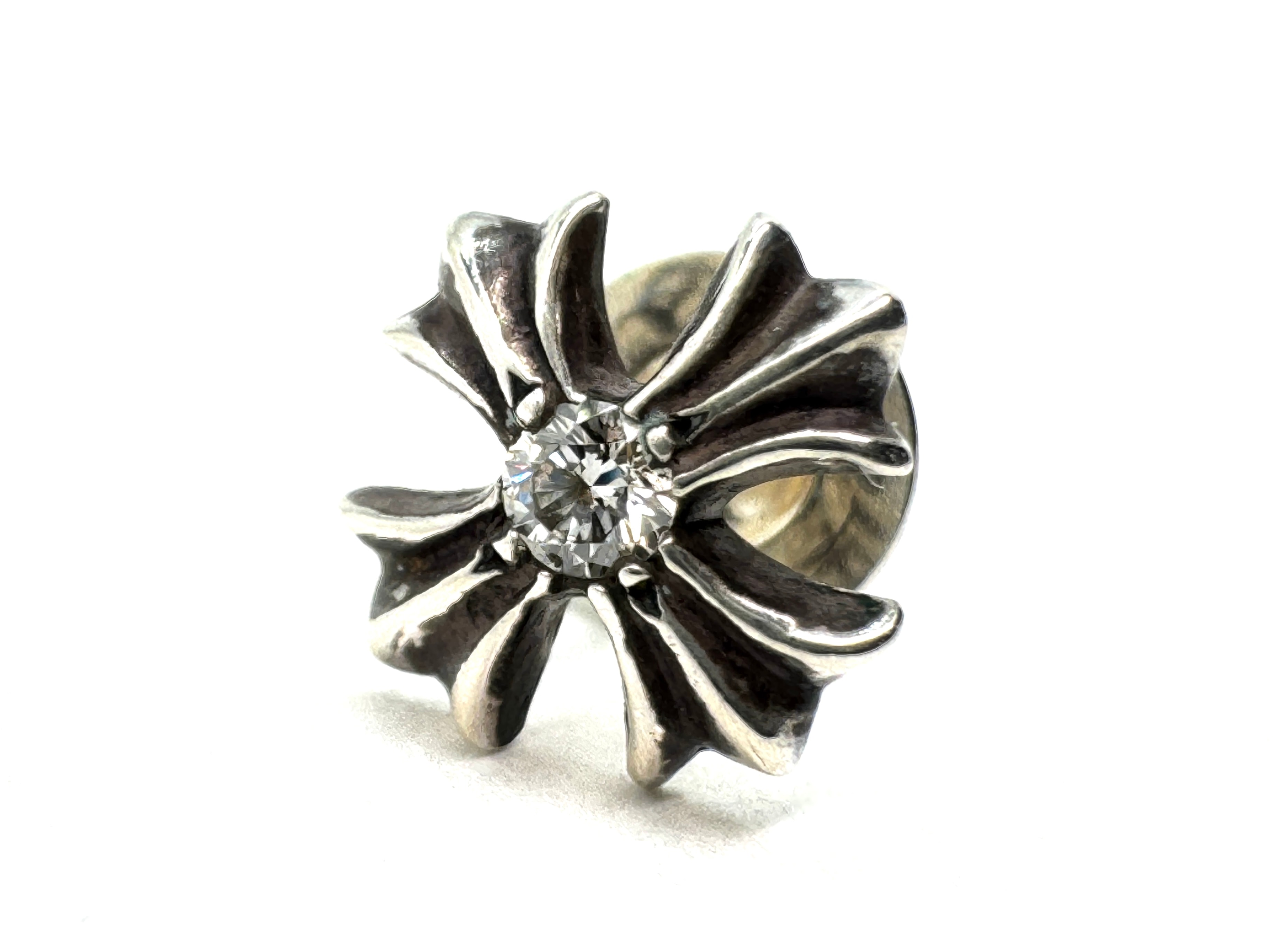 Chrome Hearts CH Plus Stud 1 Diamond Earring "Silver"