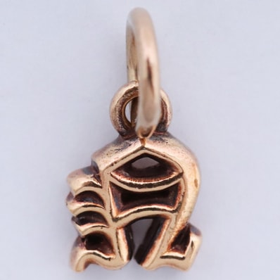 Chrome Hearts 22K Alphabet Stack N Initial Charm "Yellow Gold"