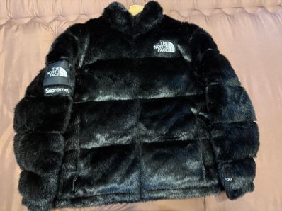 Supreme x The North Face Faux Fur Nuptse Jacket "Black"
