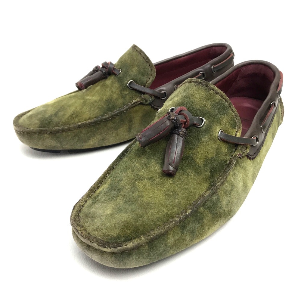 ベルルッティ Berluti タッセル モカシン フラットシューズ ドライビングシューズ 靴 シューズ ローファー スエード グリーン