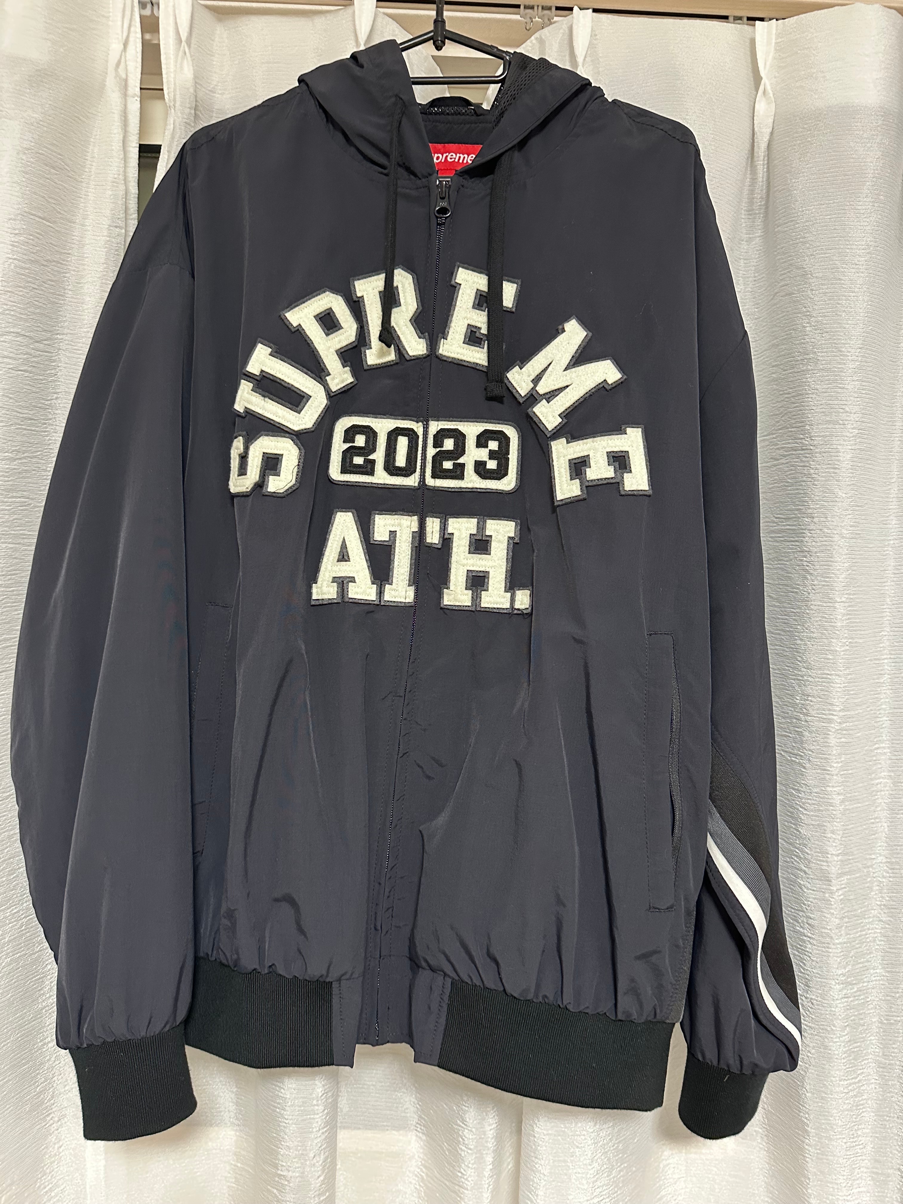 Supreme Applique Hooded Track Jacket "Black"