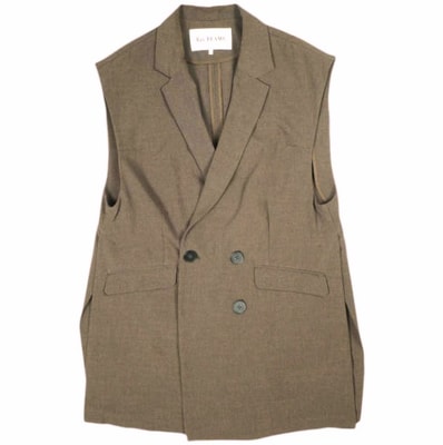 Ray BEAMS レイビームス 22SS 4ボタンダブルノースリーブジャケット 61-06-0188-462 1 BROWN ジレ ベスト トップス g25908