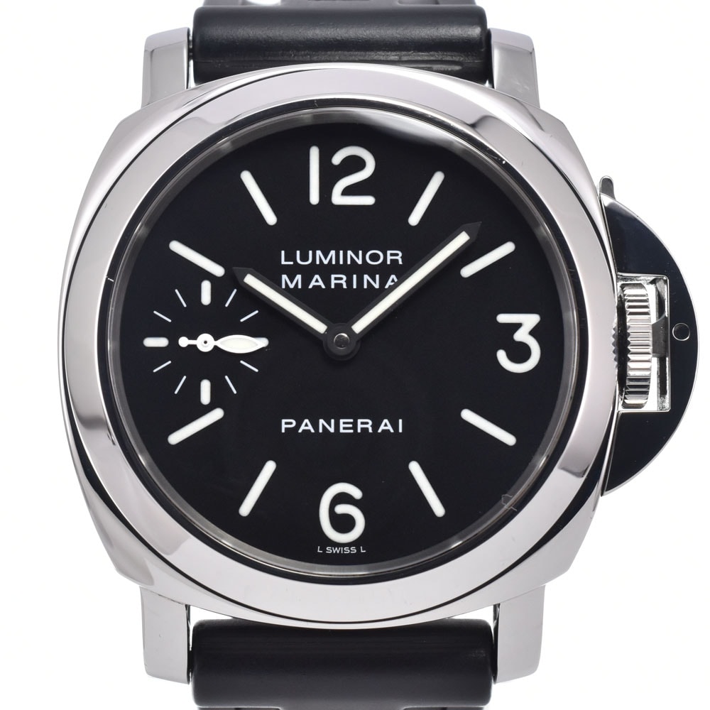 パネライ PANERAI PAM00111 ルミノール マリーナ スモールセコンド ブラック 手巻き メンズ 美品 箱・保証書付き 腕時計 J#150405