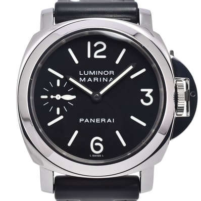 パネライ PANERAI PAM00111 ルミノール マリーナ スモールセコンド ブラック 手巻き メンズ 美品 箱・保証書付き 腕時計 J#150405
