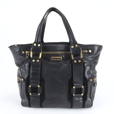 ■美品 ジミーチュウ スタッズトート バッグ レザー