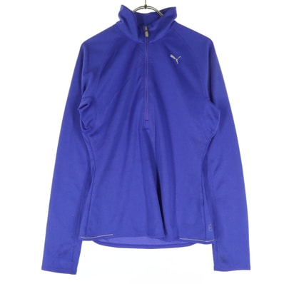PUMA プーマ ワンポイントロゴ 長袖 ハーフジップ トラックジャケット M ブルー ジャージ