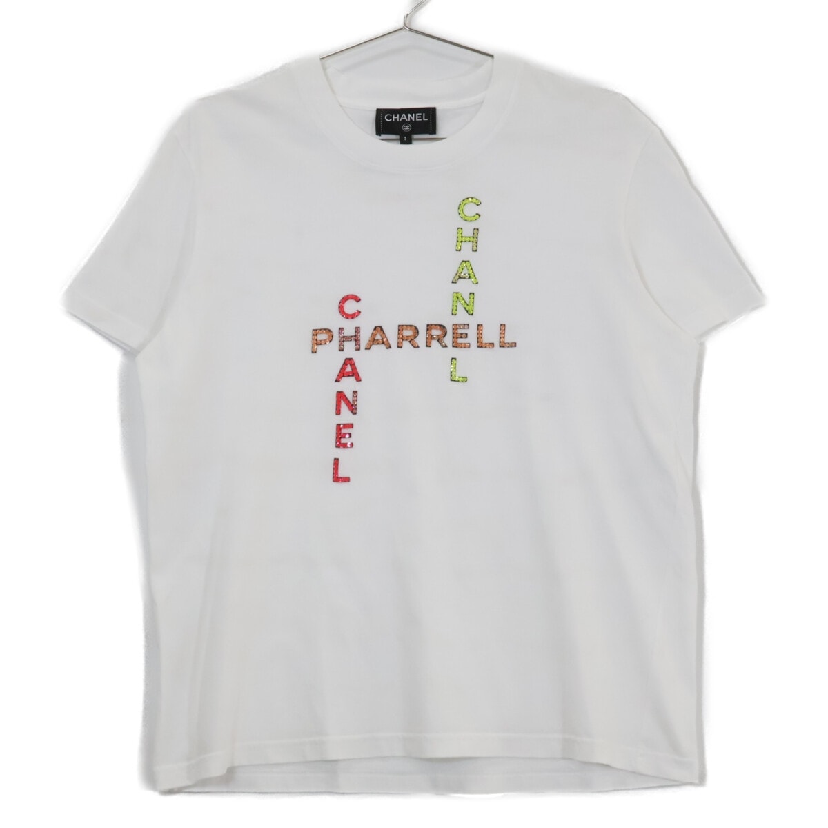 シャネル ファレル ウィリアムス Pharrell Williams ビーズロゴ P61052 Tシャツ S