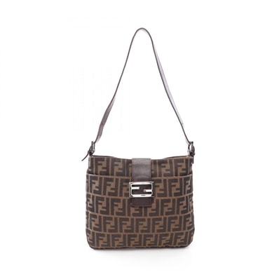 フェンディ FENDI ズッカ ショルダーバッグ バッグ キャンバス レザー レディース ブラウン系 【中古】