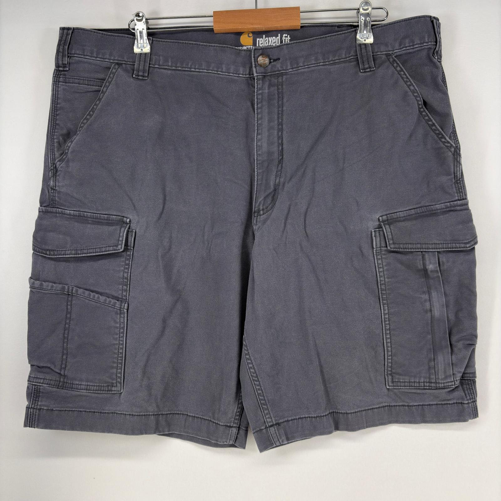 古着 カーハート Carhartt ショートパンツ カーゴパンツ ワンポイント ワーク ジップ ハーフパンツ 大きいサイズ w42  グレー メンズ