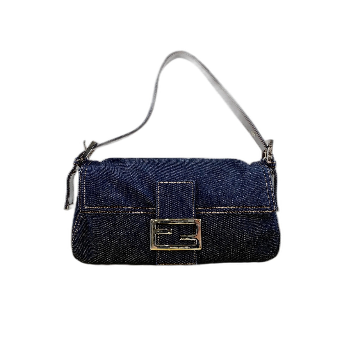 フェンディ FENDI マンマバケット ハンドバッグ デニム【中古】