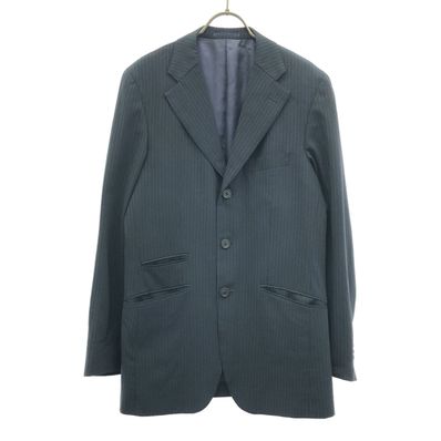 Paul Smith ポールスミス 日本製 ウールブレンド ピンストライプ テーラードジャケット L ネイビー