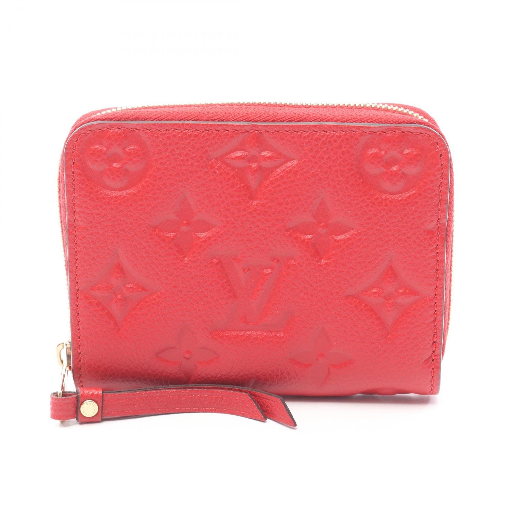 ルイ・ヴィトン LOUIS VUITTON ジッピーコインパース コインケース 財布 レザー モノグラム・アンプラント スリーズ レディース レッド系 M60740 【中古】