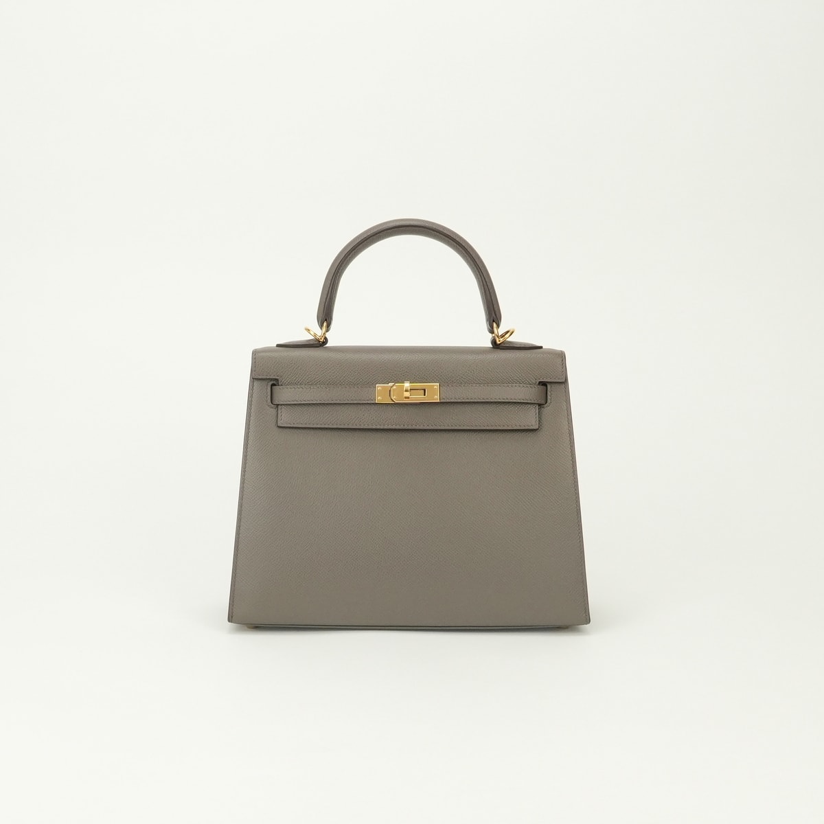 エルメス HERMES ケリー25 ケリー 25 バッグ トートバッグ ショルダーバッグ エプソン エタン Etain グレー Gray ゴールド金具 ヴォーエプソン ハンドバッグ 外縫い 2Way V字金具 新型金具