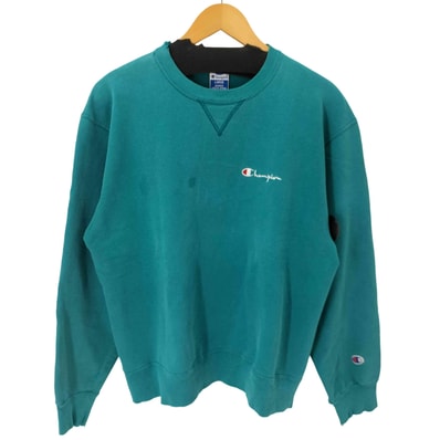 90s USA製 ロゴ刺繍 クルーネックスウェット【1137986555930】