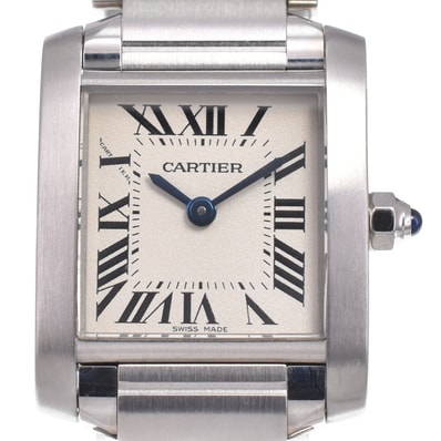 カルティエ CARTIER W51008Q3 タンクフランセーズ SM シルバー クォーツ レディース 美品 腕時計 J#150338