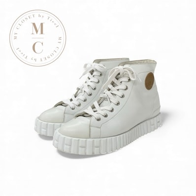 エルメス HERMES クライム スニーカー 靴 シューズ レザー ホワイト エクスリブリス ハイカットスニーカー