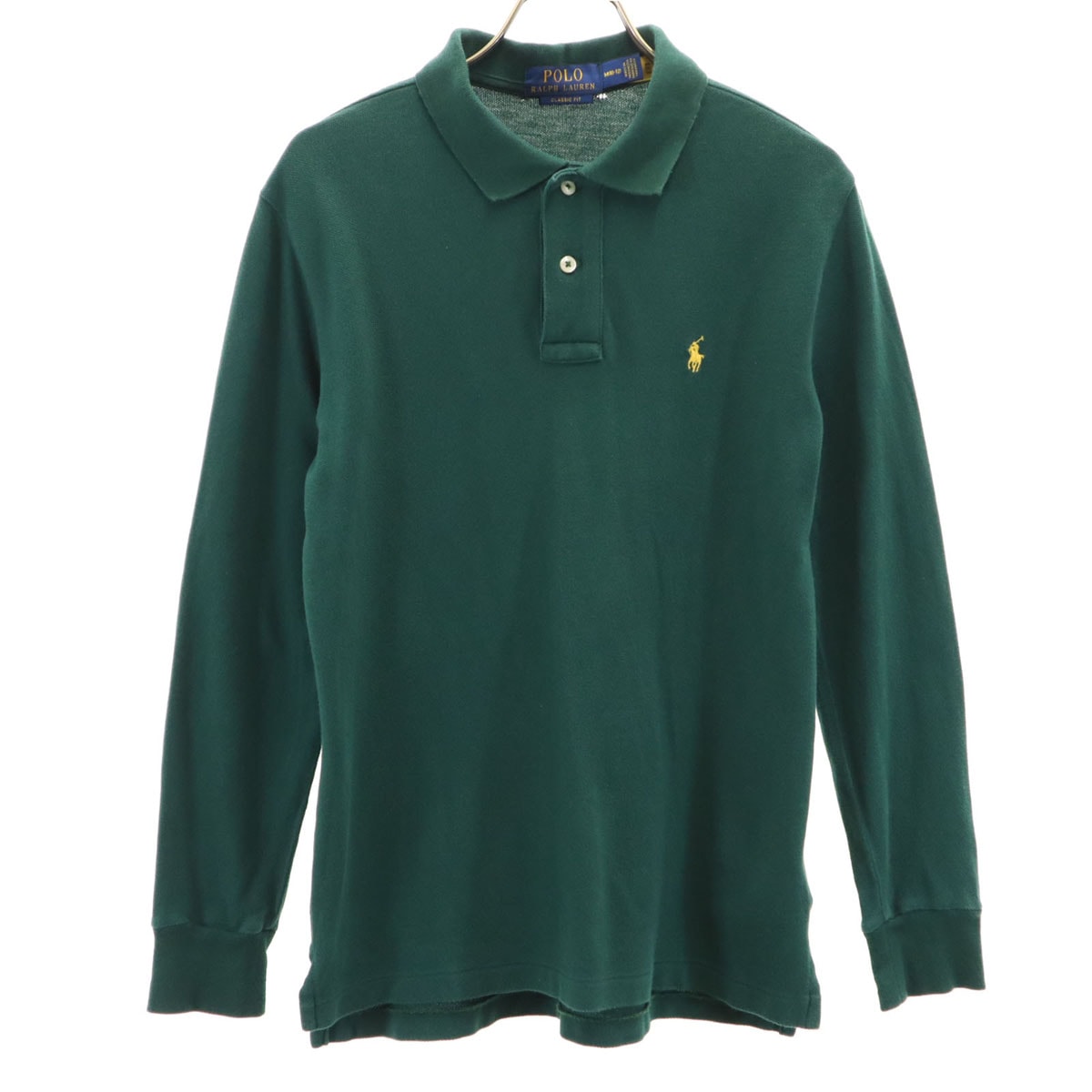 POLO RALPH LAUREN ポロラルフローレン 長袖 ポロシャツ M 10-12 深緑