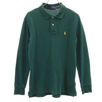 POLO RALPH LAUREN ポロラルフローレン 長袖 ポロシャツ M 10-12 深緑