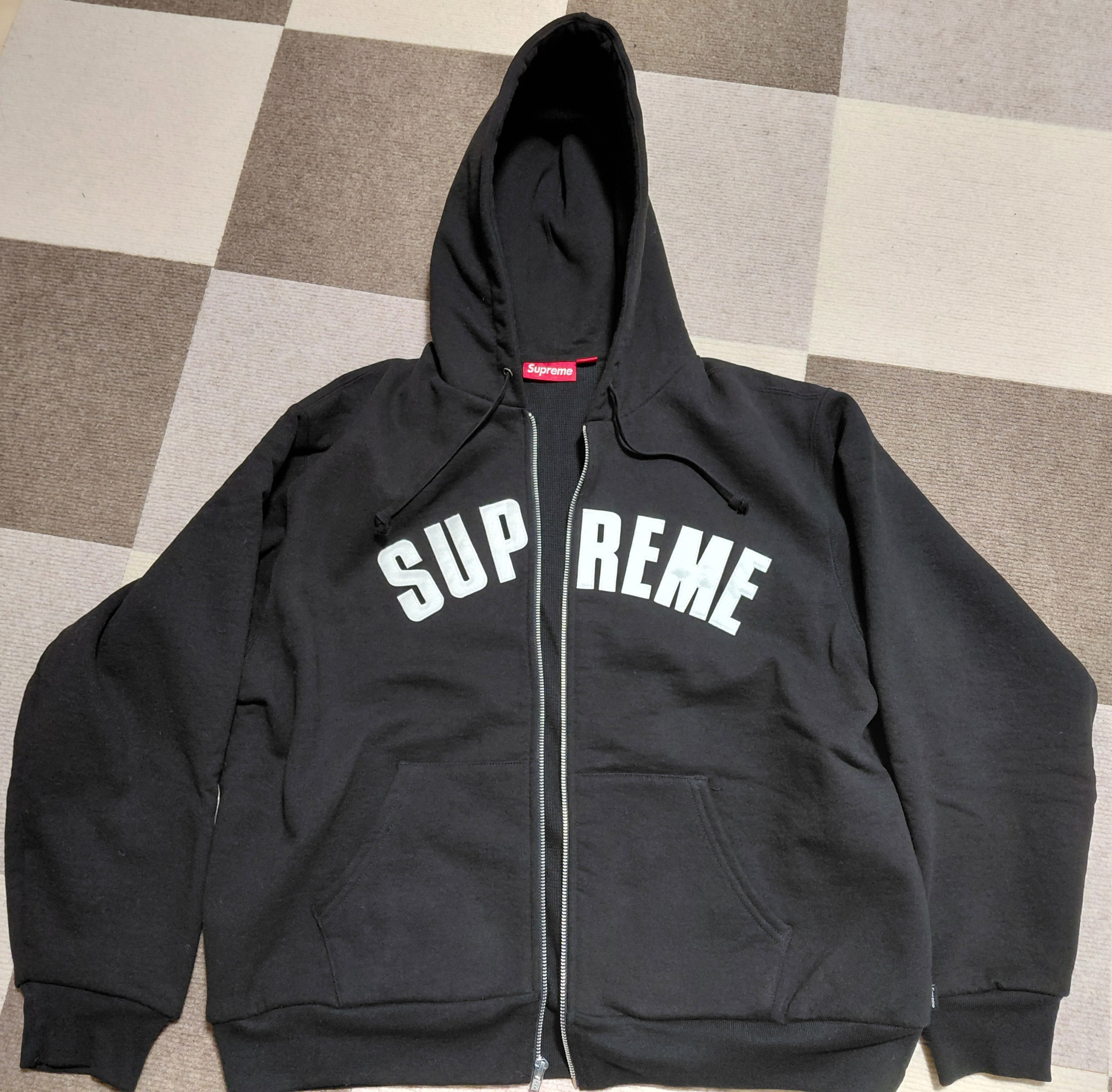 Supreme Arc Thermal Zip Up Hooded Sweatshirt "Black"