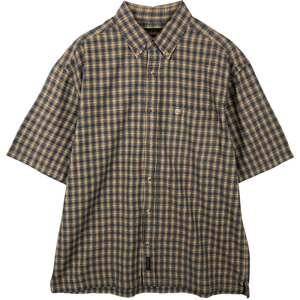 古着 90~00年代 ティンバーランド Timberland 半袖 ボタンダウン チェックシャツ ボックスシャツ メンズL相当 ヴィンテージ/eaa641458