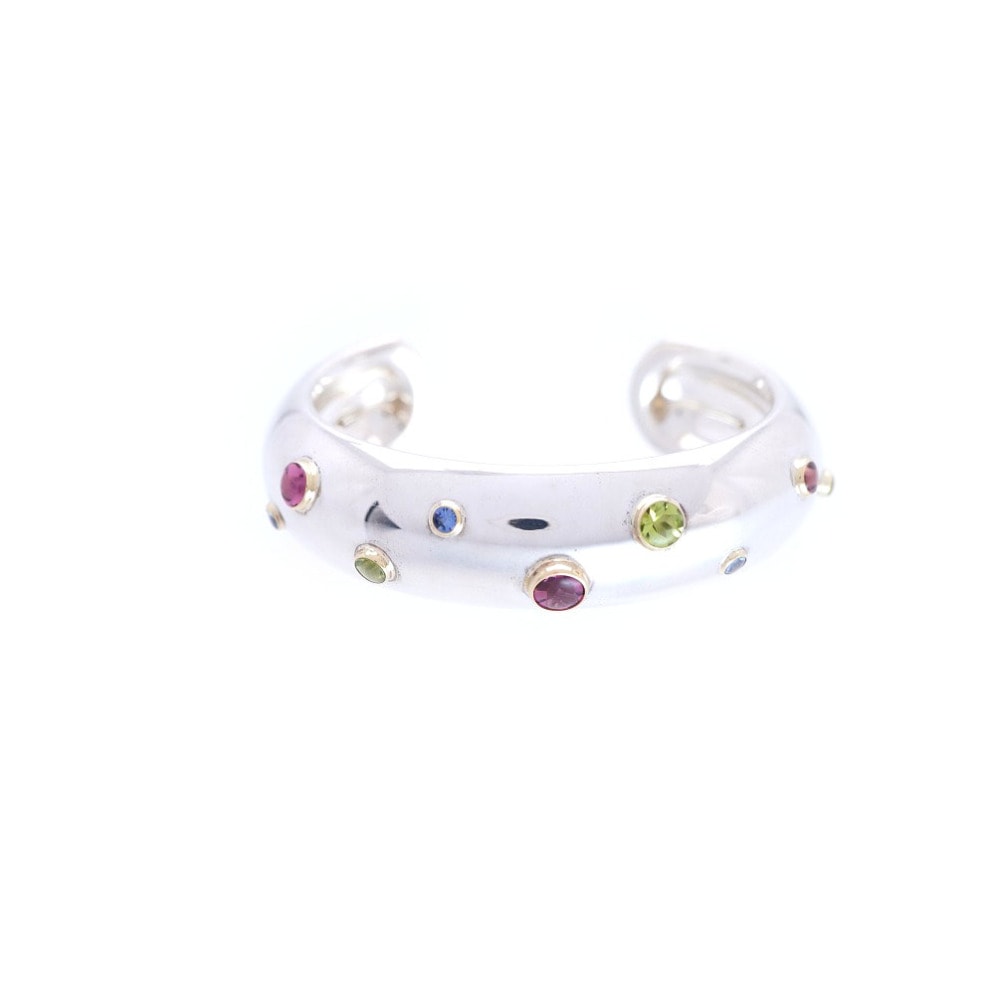 ティファニー  ドッツ バングル カラーストーン   シルバー92