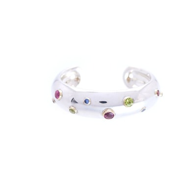 ティファニー ドッツ バングル カラーストーン シルバー92