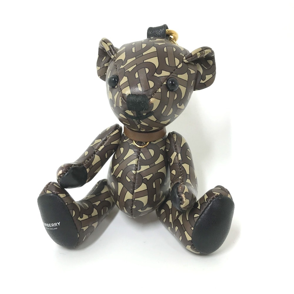バーバリー BURBERRY TB トーマスベア 総ロゴ バッグチャーム クマ ベア キーホルダー レザー ブラウン
