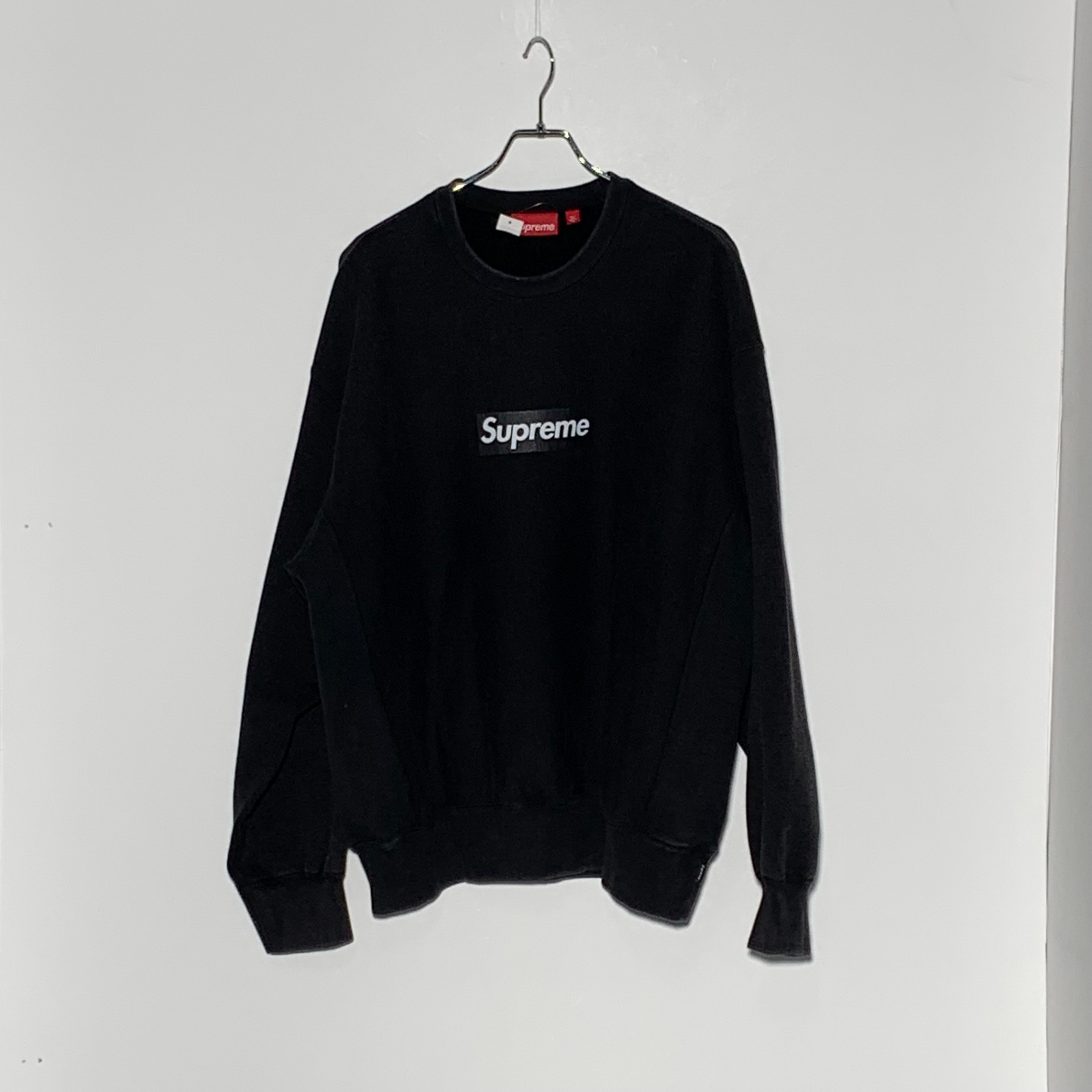 Supreme Washed Box Logo Crewneck "Black"