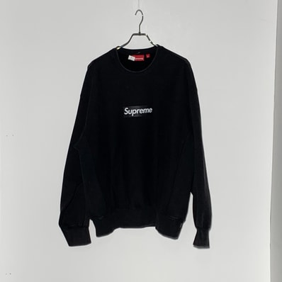 Supreme Washed Box Logo Crewneck "Black"
