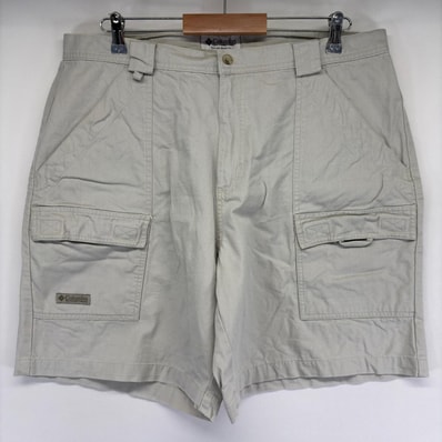 古着 コロンビア Columbia ダック ショートパンツ ワンポイントロゴ カーゴパンツ ハーフパンツ 大きいサイズ w38 グレー系 メンズ