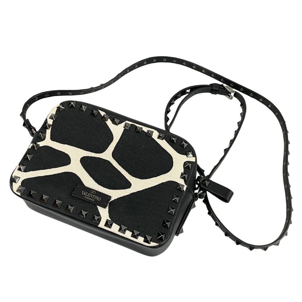 VALENTINO ヴァレンティノ ロックスタッズ クロスボディバッグ ショルダーバッグ ブラック×ホワイト 36533