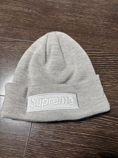 Supreme New Era Box Logo Beanie "Heather Grey" (24FW)