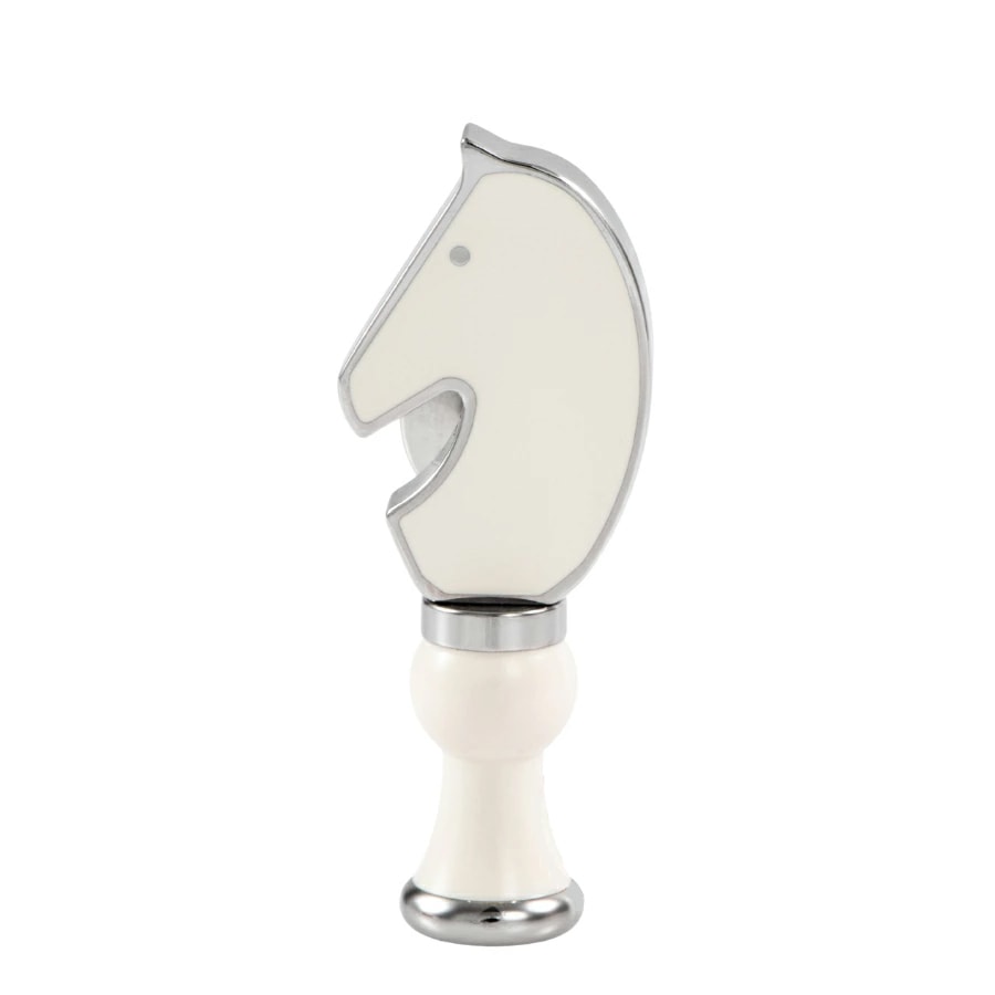 HERMES エルメス カヴァリエ ブローチ メタル ホワイト シルバー【中古】