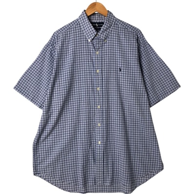 古着 ラルフローレン Ralph Lauren BLAKE ギンガムチェック 半袖 ボタンダウン チェックシャツ メンズXL相当/eaa550511