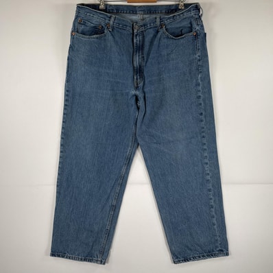 古着 リーバイス Levi's デニムパンツ 550 ジーパン テーパード 大きいサイズ ジップフライ ビッグサイズ w42 L30 ブルー メンズ