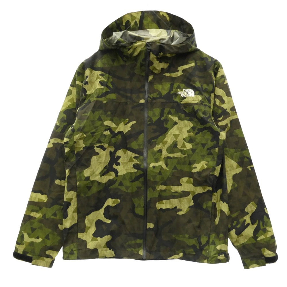 THE NORTH FACE ノースフェイス NP61515 Novelty Venture Jacket ノベルティ ベンチャー ナイロン カモフラ ジャケット モスグリーン系 L【中古】