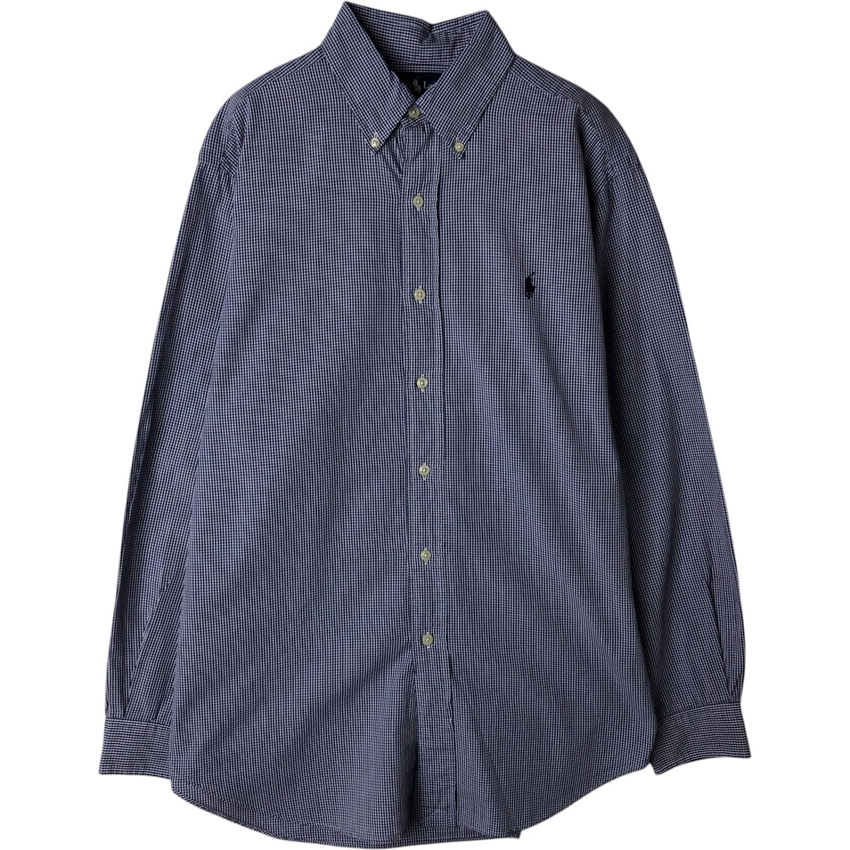 古着 ラルフローレン Ralph Lauren CLASSIC FIT クラシックフィット ギンガムチェック 長袖 ボタンダウンチェックシャツ メンズM相当/eaa628619