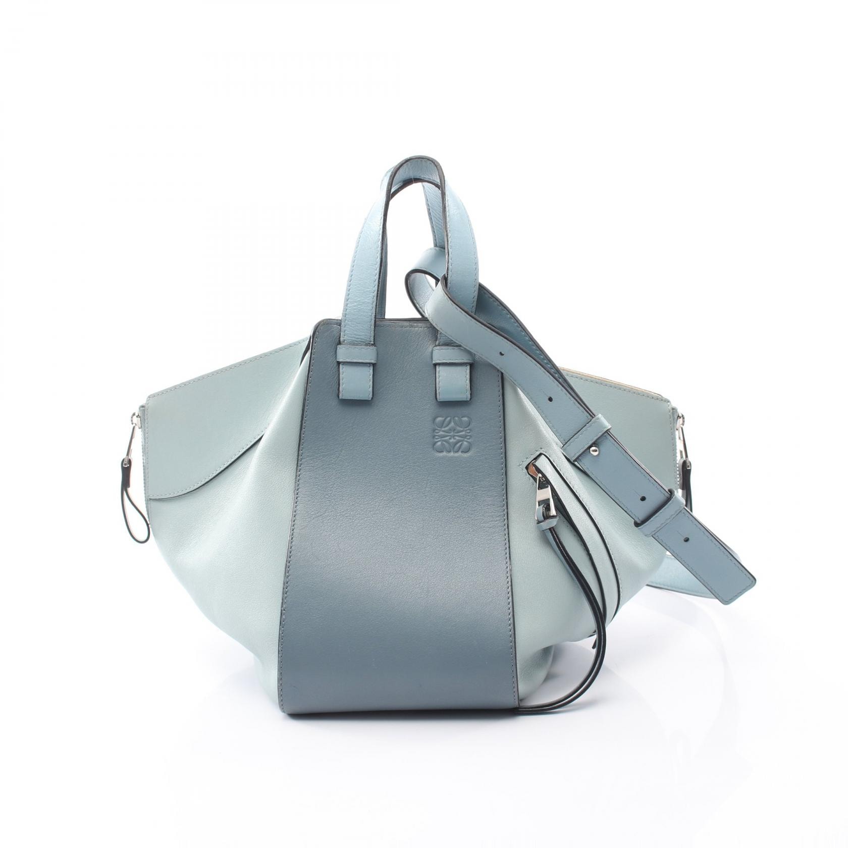 ロエベ LOEWE HAMMOCK SMALL ハンモック スモール 2WAY ハンドバッグ バッグ レザー レディース ブルー系 【中古】