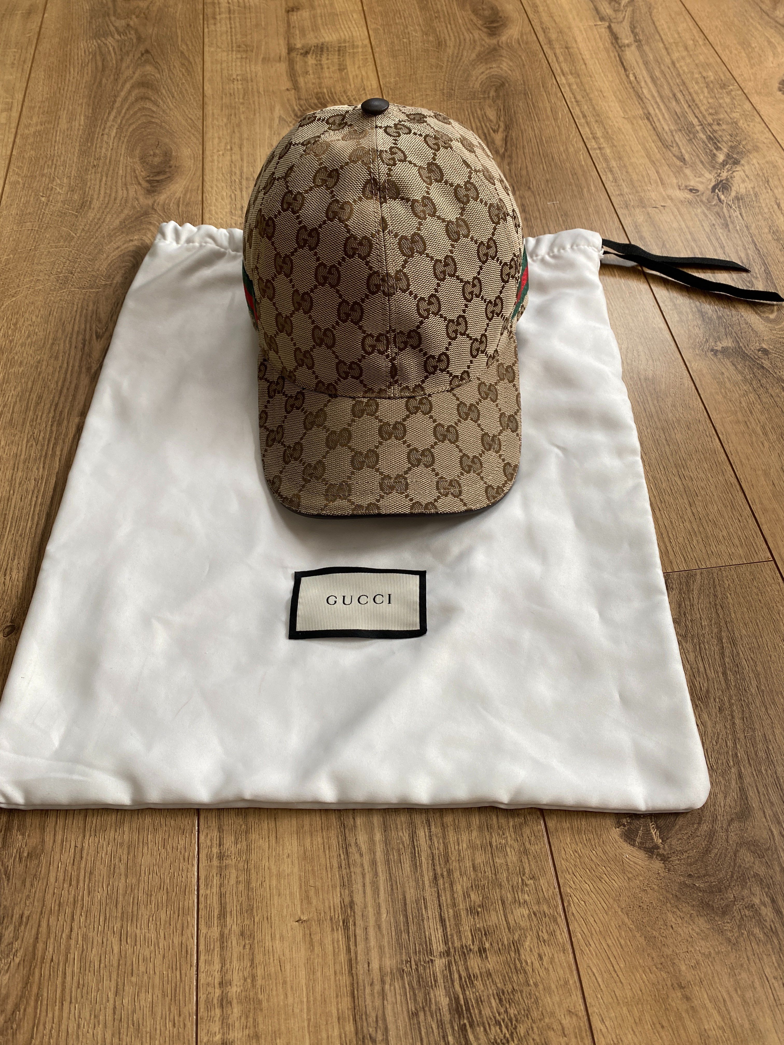 GUCCI Original GG Canvas Baseball Hat With Web "Beige/Ebony"