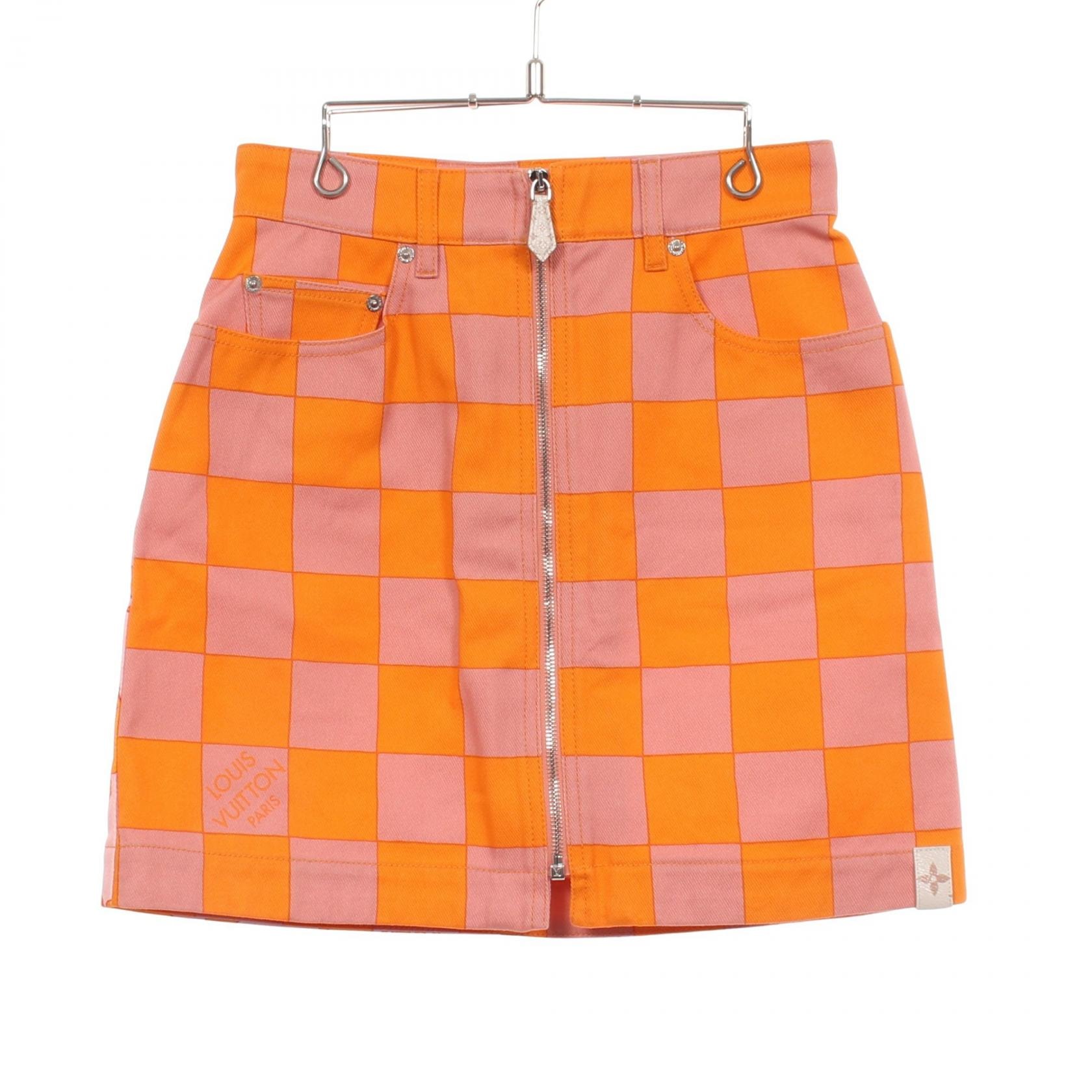 ルイ・ヴィトン LOUIS VUITTON ダミエ スカート 衣料品 ボトムス コットン ピンク レディース ピンク系 / オレンジ系 RW242WW MPK FRSK65 【中古】