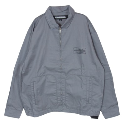 NEIGHBORHOOD ネイバーフッド 22AW 222TSNH-JKM03 FRONT ZP JK.EC バックロゴプリント フロントジップジャケット グレー系 XL【極上美品】【中古】