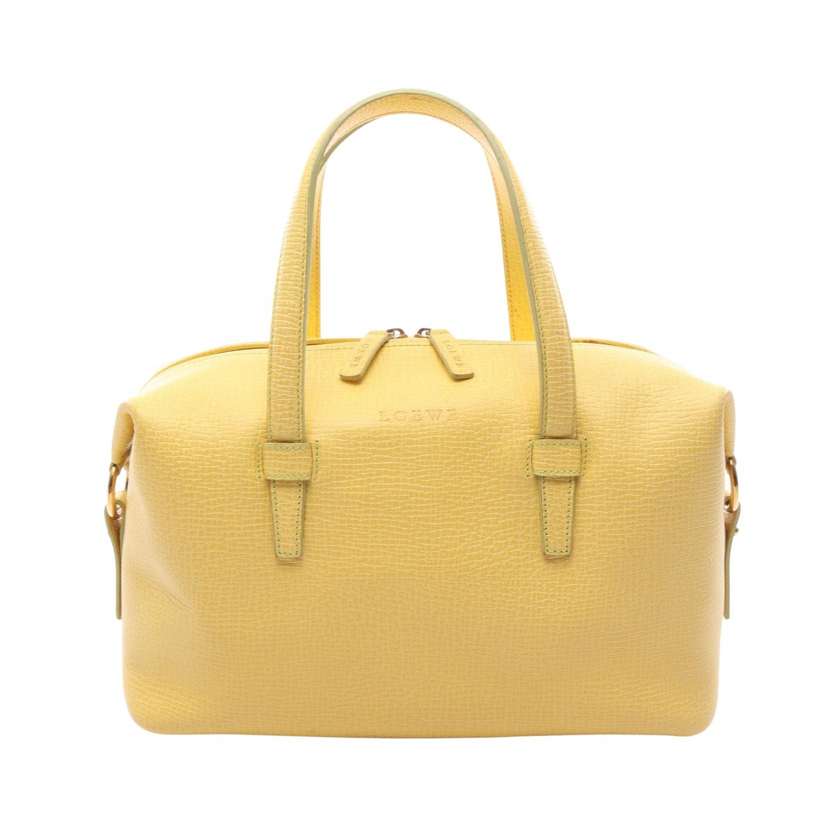 ロエベ LOEWE ハンドバッグ バッグ レザー レディース イエロー系 【中古】